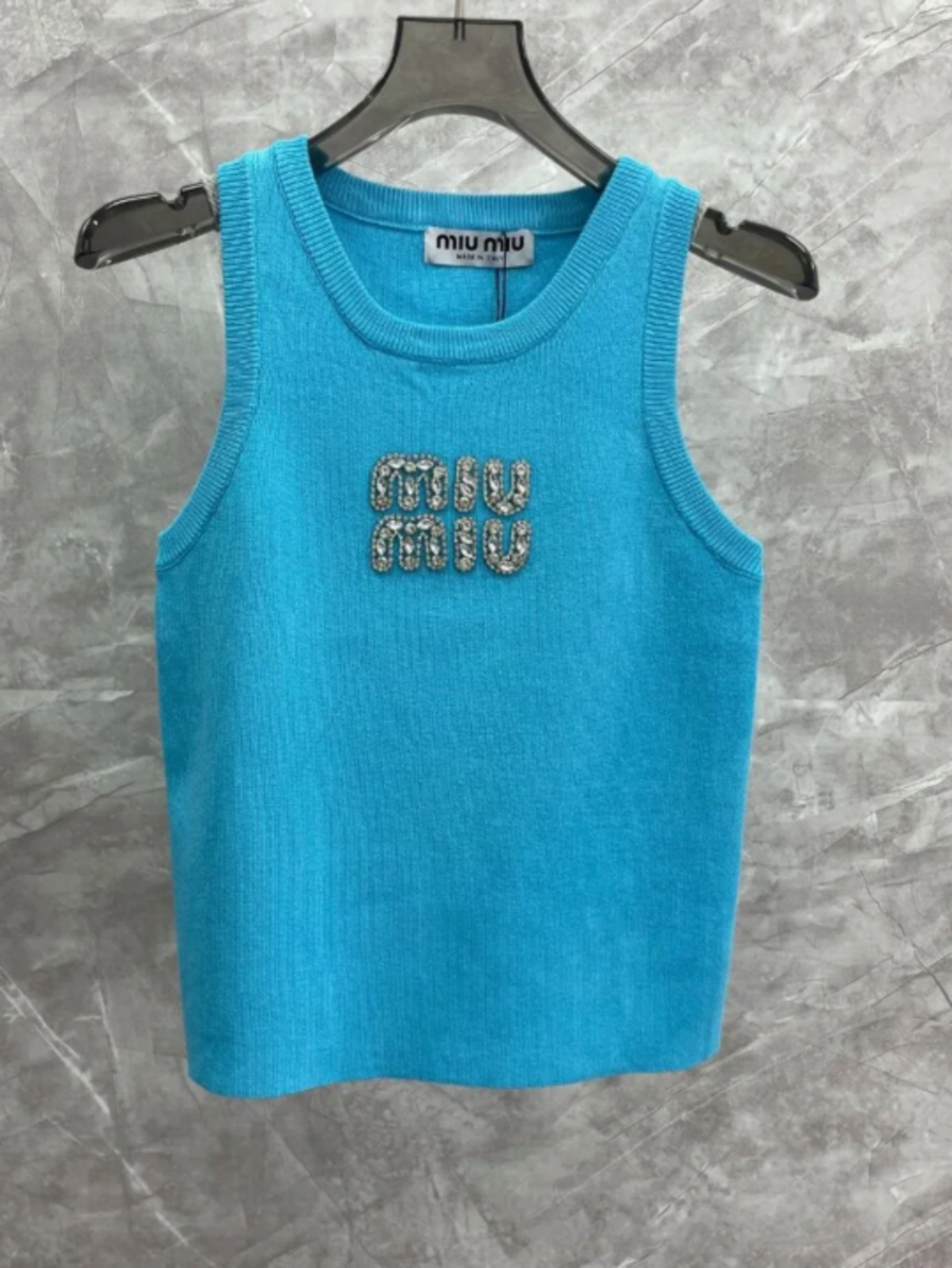 Miu Miu Knit Tank Top with Logo